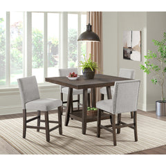 Seneca Counter Side Chair with Grey Fabric in Brown (2 Per Carton) – SKU D-7670-5-CSC | Elements