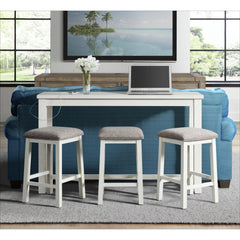 Stone Occasional Bar Table Single Pack in White (Table + Three Stools) – SKU TST700BTSP | Elements