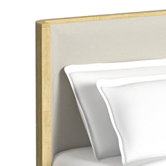 Sylvie Queen UPH Bed with White Fabric in Natural
