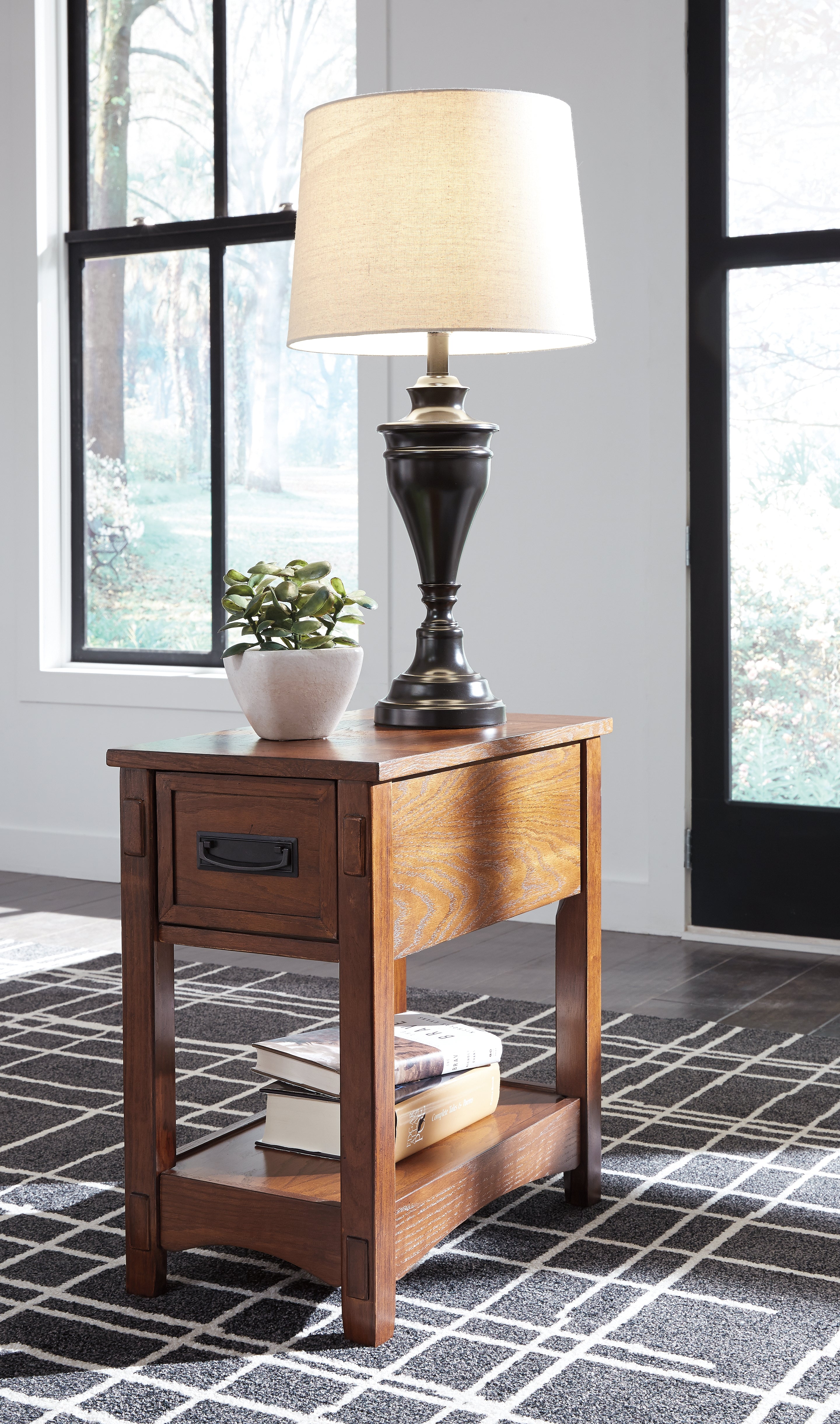 Hoover Furniture Outlet - Ashley Furniture - Breegin Chairside End Table - Chair Side End Table / Brown - T007-319