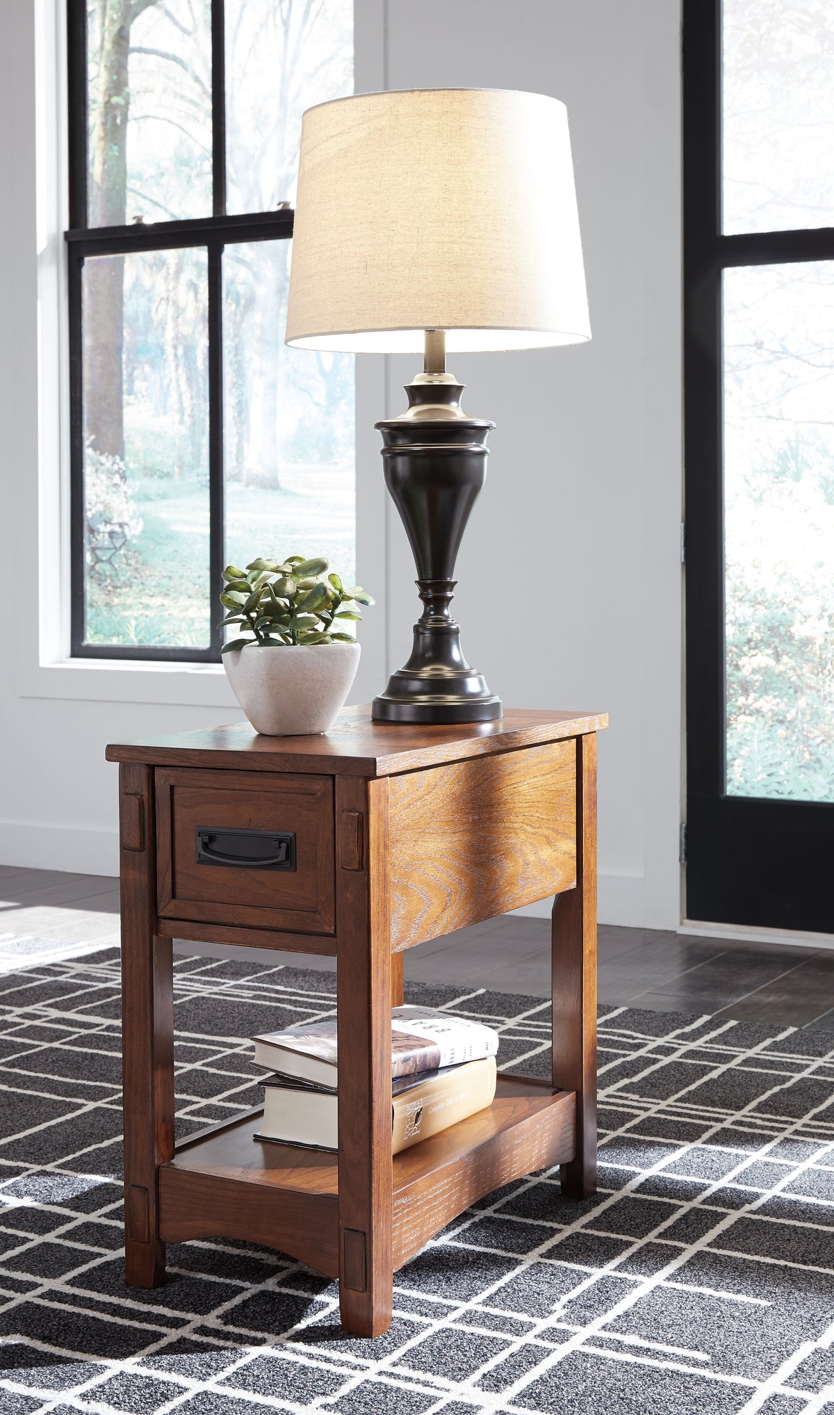 Hoover Furniture Outlet - Ashley Furniture - Breegin Chairside End Table - Chair Side End Table / Brown - T007-319
