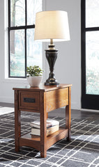 Hoover Furniture Outlet - Ashley Furniture - Breegin Chairside End Table - Chair Side End Table / Brown - T007-319