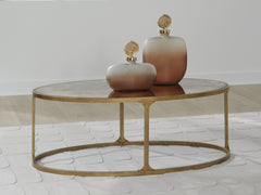 Hoover Furniture Outlet - Ashley Furniture - Korajane Coffee Table - Oval Cocktail Table - T399-0