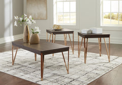 Hoover Furniture Outlet - Ashley Furniture - Bandyn Table (Set of 3) - Occasional Table Set (3/CN) / Brown/Champagne - T404-13