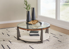 Hoover Furniture Outlet - Ashley Furniture - Frazwa Coffee Table - Round Cocktail Table / Multi - T432-8