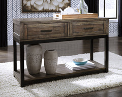 Hoover Furniture Outlet - Ashley Furniture - Johurst Sofa/Console Table - Sofa Table / Grayish Brown - T444-4