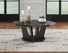 Hoover Furniture Outlet - Ashley Furniture - Chasinfield Coffee Table - Octagon Cocktail Table / Dark Brown - T458-8