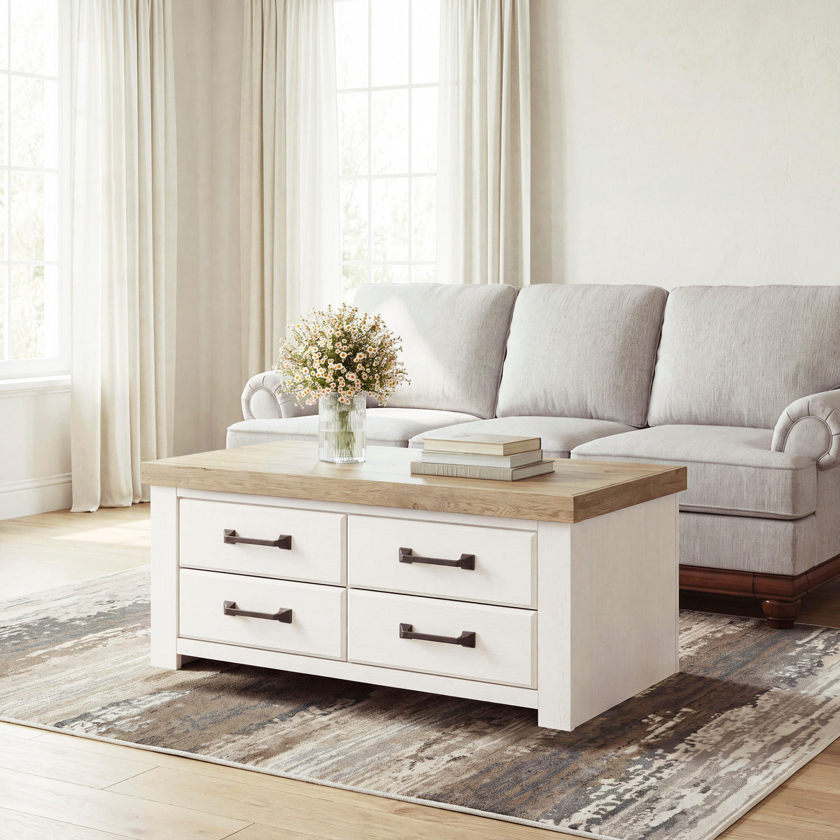 Hoover Furniture Outlet - Ashley Furniture - Savonport Coffee Table - Rectangular Cocktail Table - T4615-1