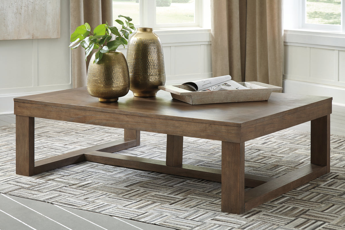 Hoover Furniture Outlet - Ashley Furniture - Cariton Coffee Table - Rectangular Cocktail Table / Gray - T471-1