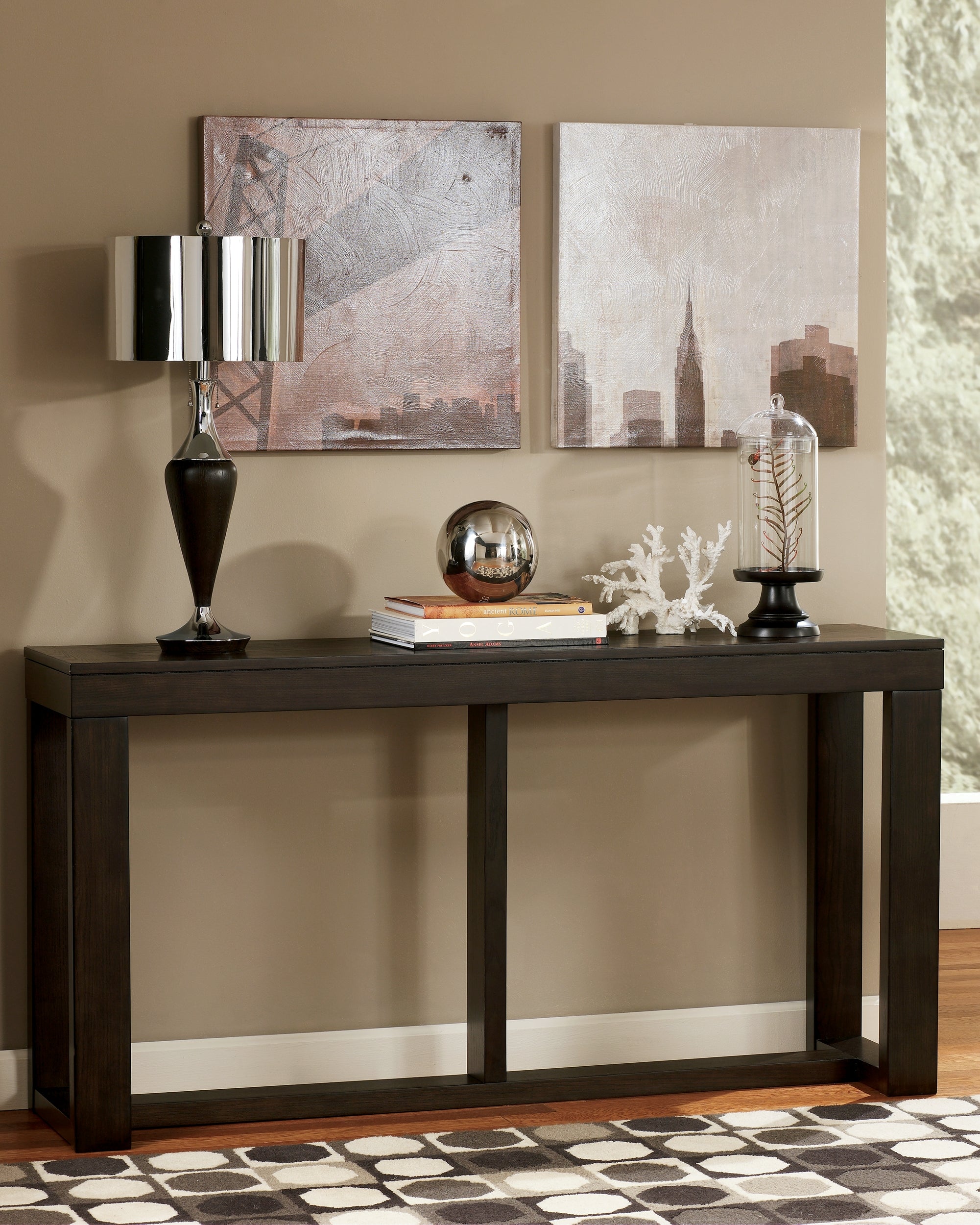 Hoover Furniture Outlet - Ashley Furniture - Watson Sofa/Console Table - Sofa Table / Dark Brown - T481-4