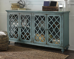 Hoover Furniture Outlet - Ashley Furniture - Mirimyn Accent Cabinet - Accent Cabinet / Antique Teal - T505-762