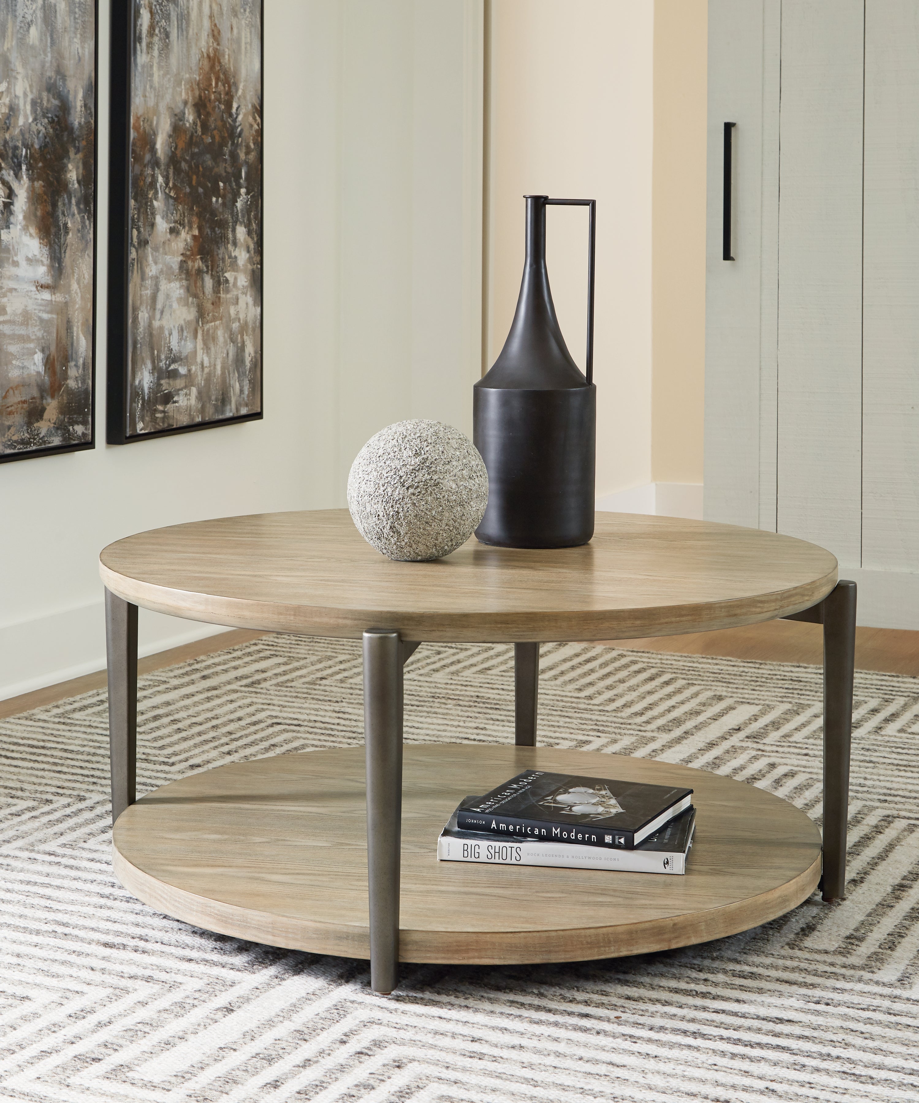 Hoover Furniture Outlet - Ashley Furniture - Dyonton Coffee Table - Round Cocktail Table - T574-8