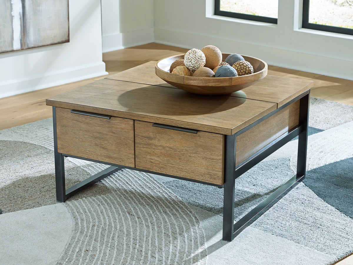 Hoover Furniture Outlet - Ashley Furniture - Montia Lift-Top Coffee Table - Lift Top Cocktail Table - T602-00