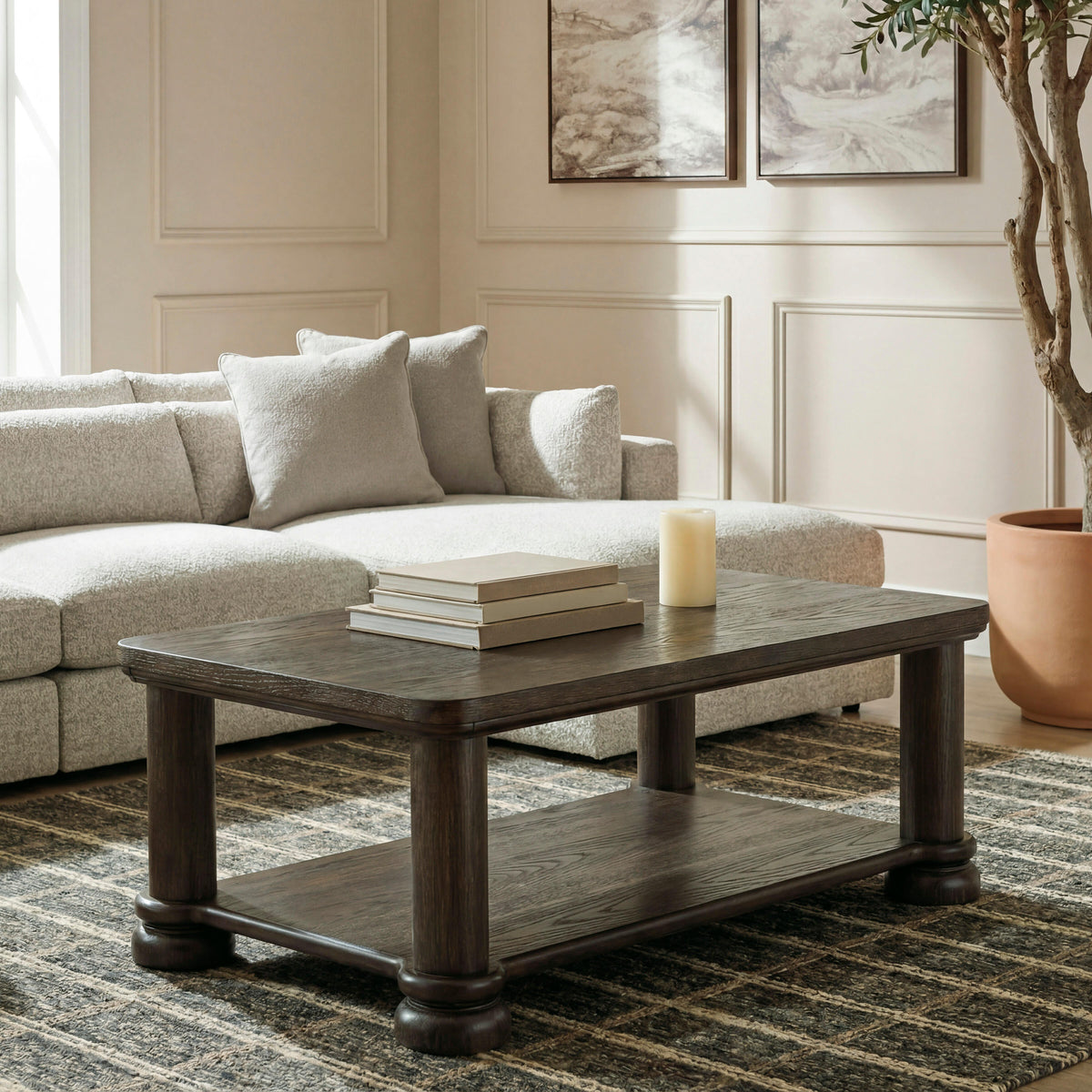Hoover Furniture Outlet - Ashley Furniture - Bannette Coffee Table - Rectangular Cocktail Table - T605-1