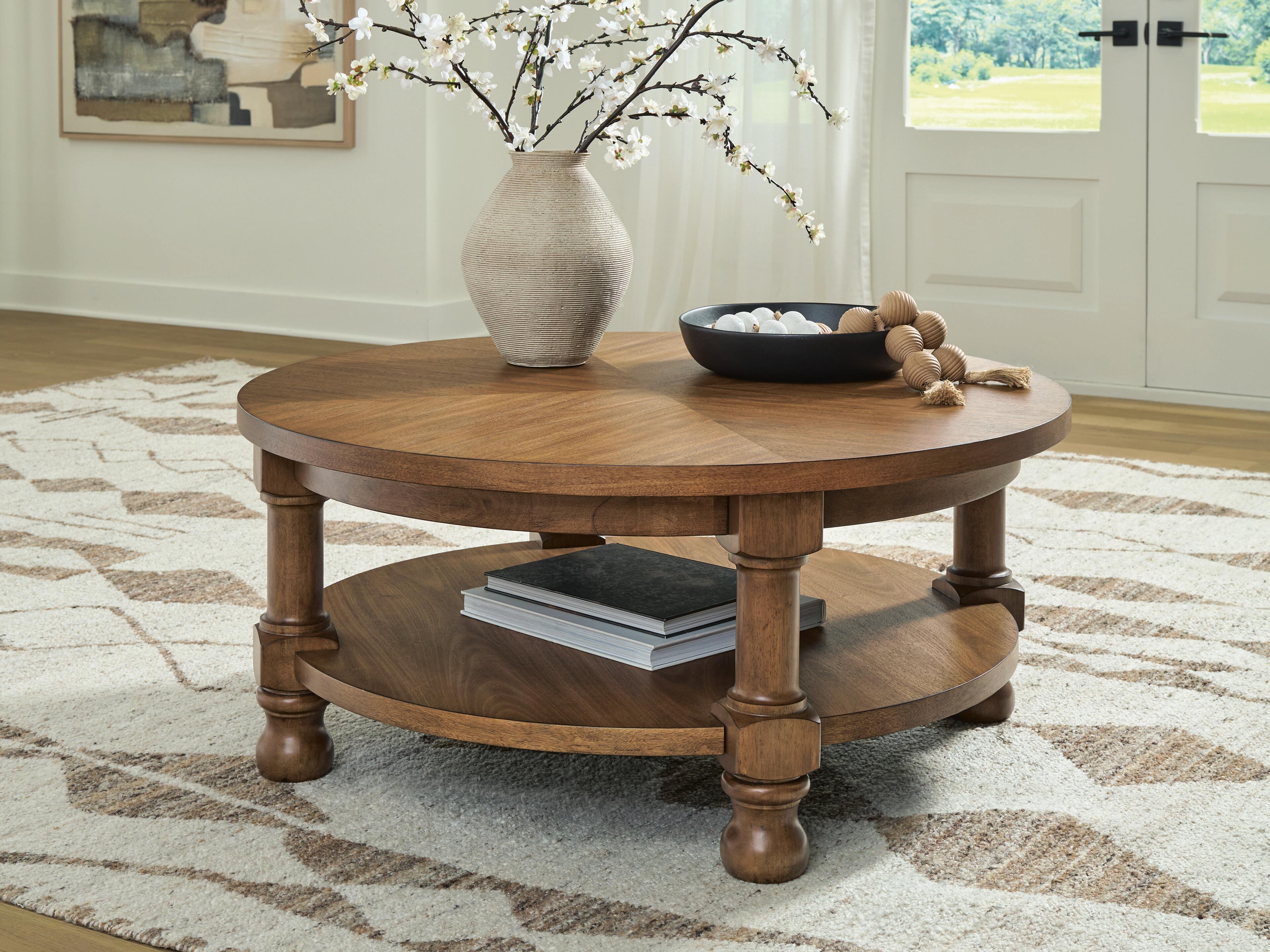 Hoover Furniture Outlet - Ashley Furniture - Chadworth Coffee Table - Round Cocktail Table - T614-8
