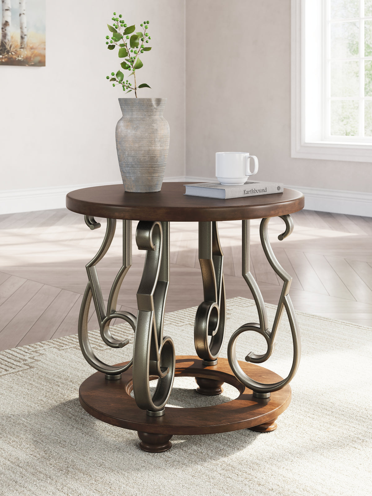 Hoover Furniture Outlet - Ashley Furniture - Frallyn End Table - Round End Table - T623-6