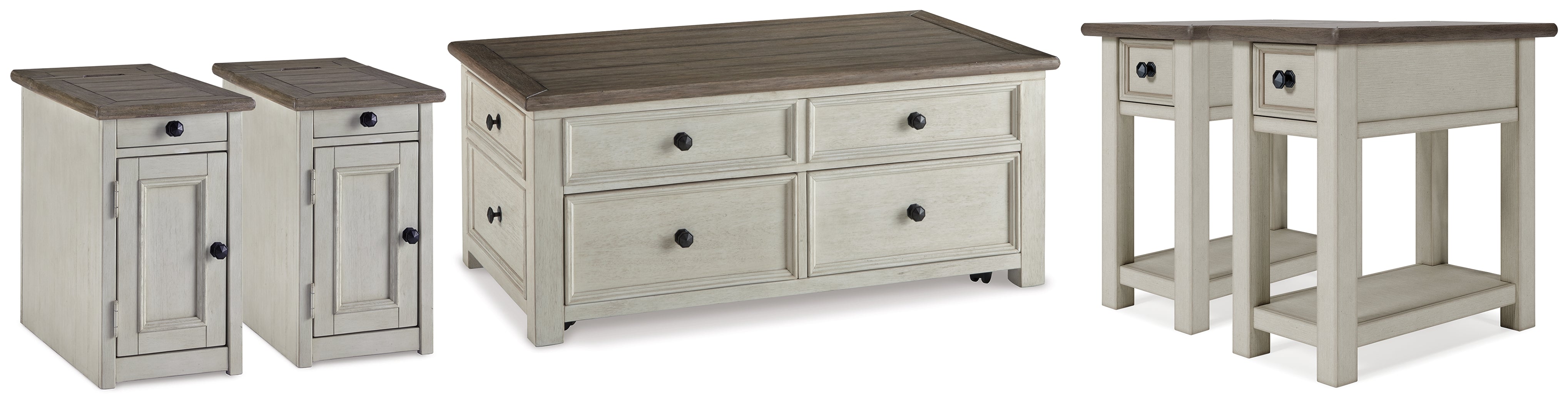 Hoover Furniture Outlet - Ashley Furniture - Bolanburg 5-Piece Occasional Table Set - 5-Piece Occasional Table Set - T637T5