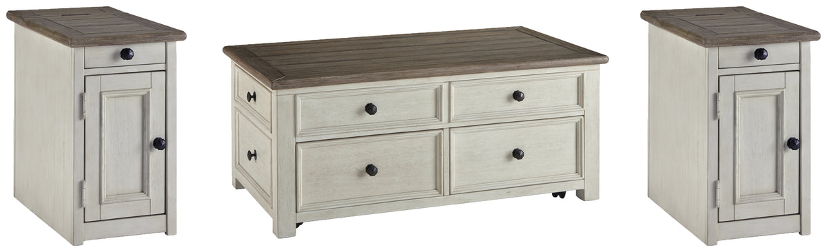 Hoover Furniture Outlet - Ashley Furniture - Bolanburg Coffee Table and 2 Chairside End Tables - Coffee Table and 2 Chairside End Tables - T637T2