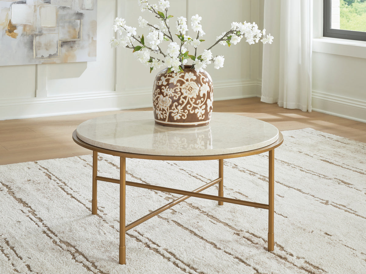 Hoover Furniture Outlet - Ashley Furniture - Alben Coffee Table - Round Cocktail Table - T643-8
