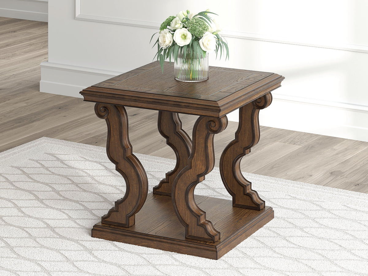 Hoover Furniture Outlet - Ashley Furniture - Maylee End Table - Square End Table / Dark Brown - T647-2