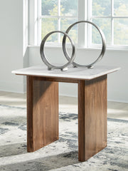 Hoover Furniture Outlet - Ashley Furniture - Isanti End Table - Square End Table / Light Brown/White - T662-3