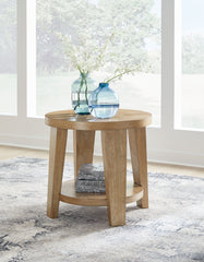 Hoover Furniture Outlet - Ashley Furniture - Kristiland End Table - Round End Table / Light Brown - T674-6