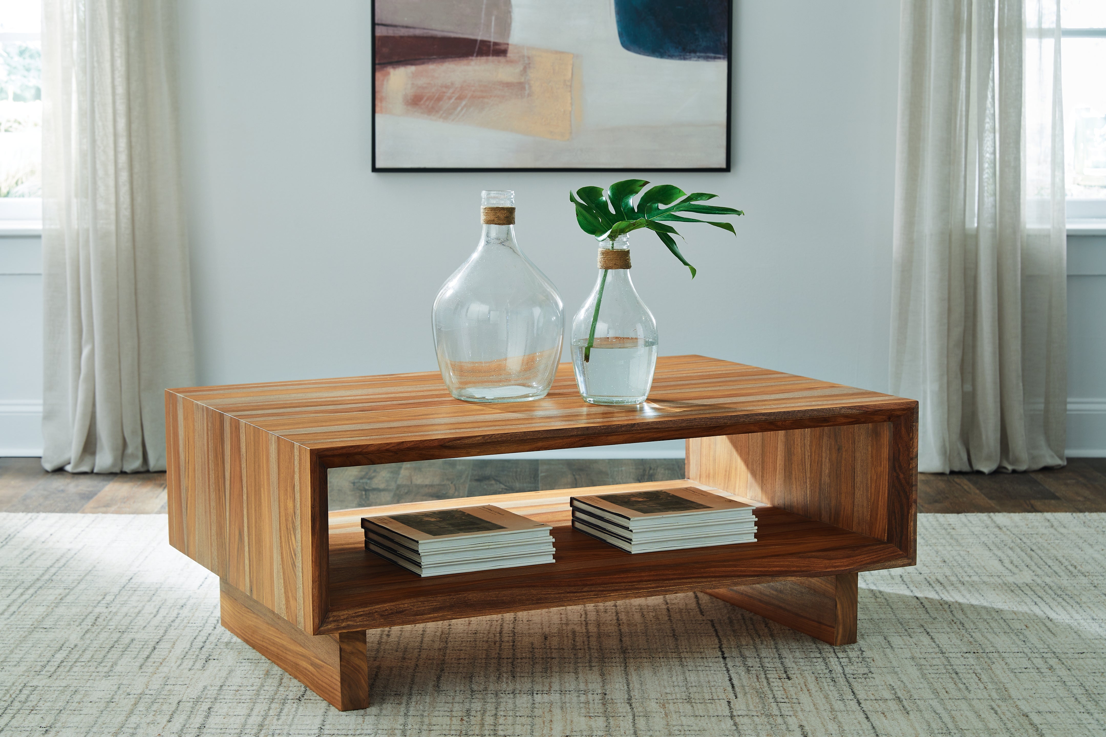 Hoover Furniture Outlet - Ashley Furniture - Dressonni Coffee Table - Rectangular Cocktail Table / Brown - T690-1