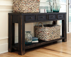 Hoover Furniture Outlet - Ashley Furniture - Gavelston Sofa/Console Table - Sofa Table / Black - T732-4