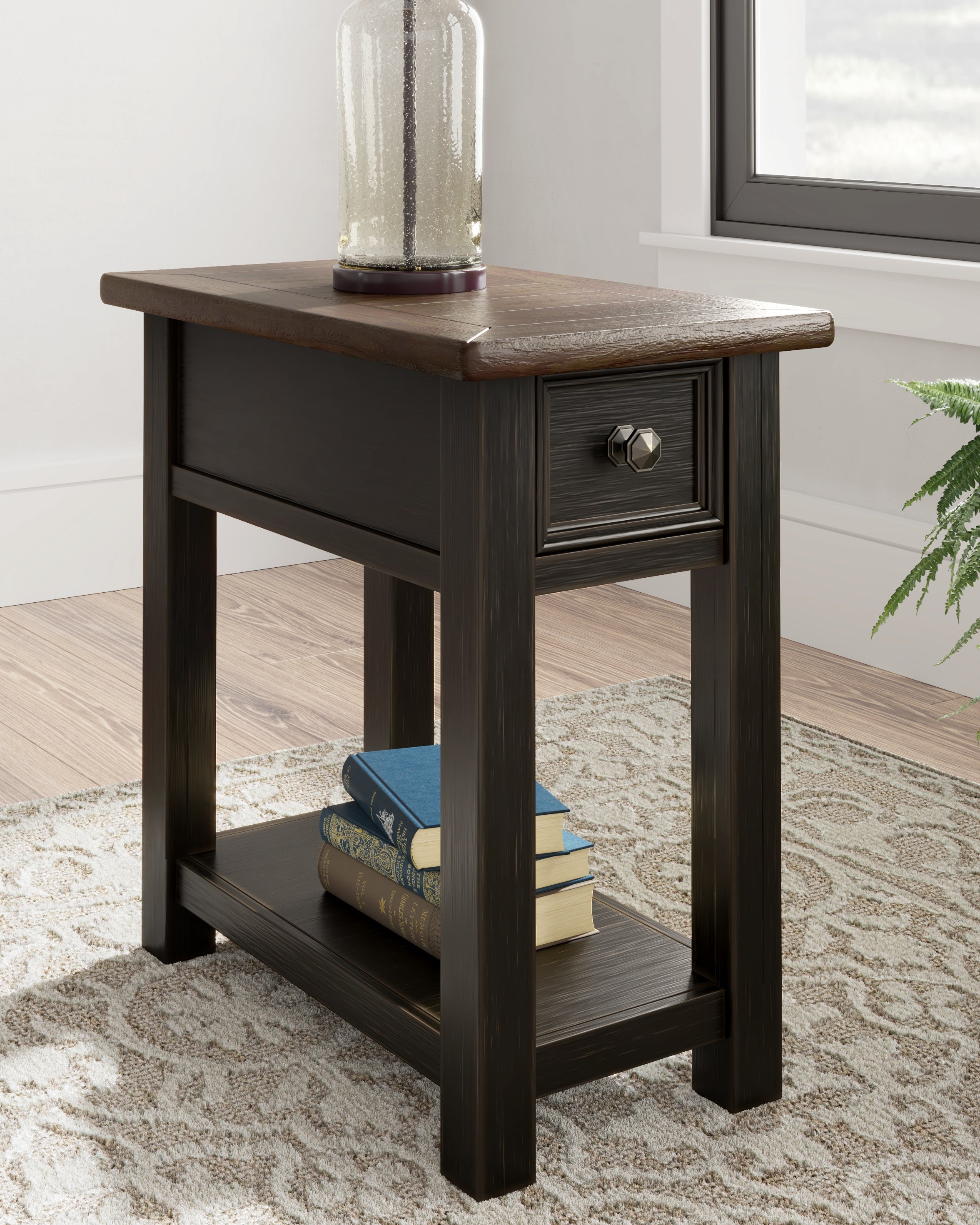 Hoover Furniture Outlet - Ashley Furniture - Tyler Creek Chairside End Table - Chair Side End Table / Grayish Brown/Black - T736-107