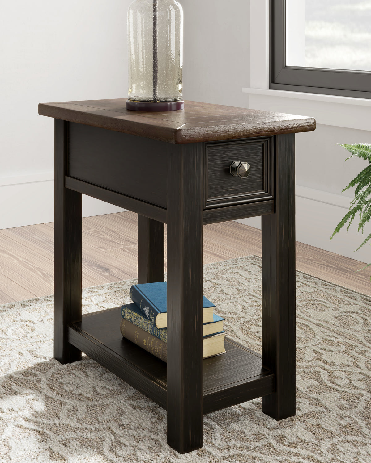 Hoover Furniture Outlet - Ashley Furniture - Tyler Creek Chairside End Table - Chair Side End Table / Grayish Brown/Black - T736-107