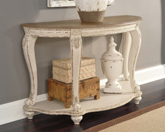 Hoover Furniture Outlet - Ashley Furniture - Realyn Sofa Table - Sofa Table / White/Brown - T743-4