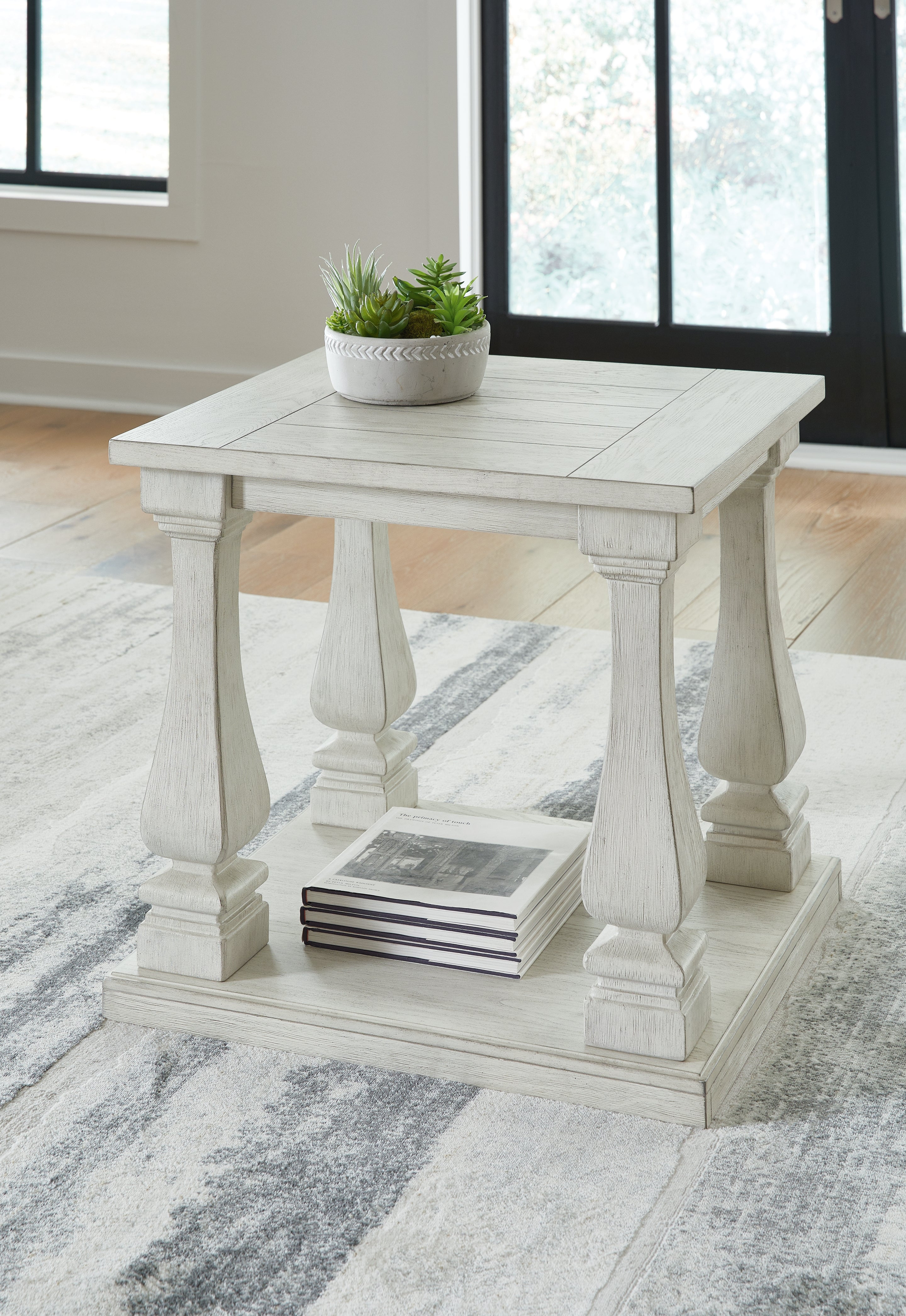 Hoover Furniture Outlet - Ashley Furniture - Arlendyne End Table - Rectangular End Table / Antique White - T747-3