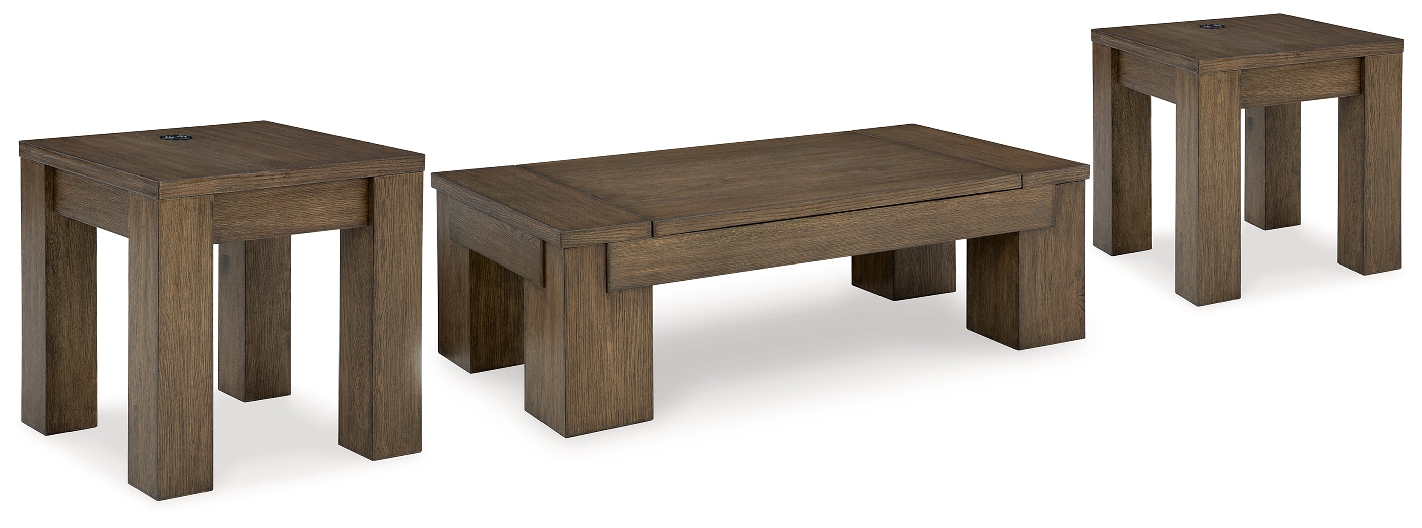 Hoover Furniture Outlet - Ashley Furniture - Rosswain Lift-top Coffee Table and 2 End Tables - Lift-top Coffee Table and 2 End Tables - T763T1