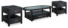 Hoover Furniture Outlet - Ashley Furniture - Winbardi Coffee Table and 2 End Tables - Coffee Table and 2 End Tables / Black - T786T1