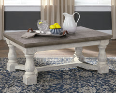 Hoover Furniture Outlet - Ashley Furniture - Havalance Coffee Table - Rectangular Cocktail Table / Gray/White - T814-1