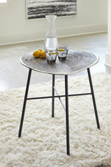 Hoover Furniture Outlet - Ashley Furniture - Laverford End Table - Round End Table / Chrome/Black - T836-6