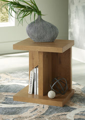 Hoover Furniture Outlet - Ashley Furniture - Brinstead Chairside End Table - Chair Side End Table / Light Brown - T839-7