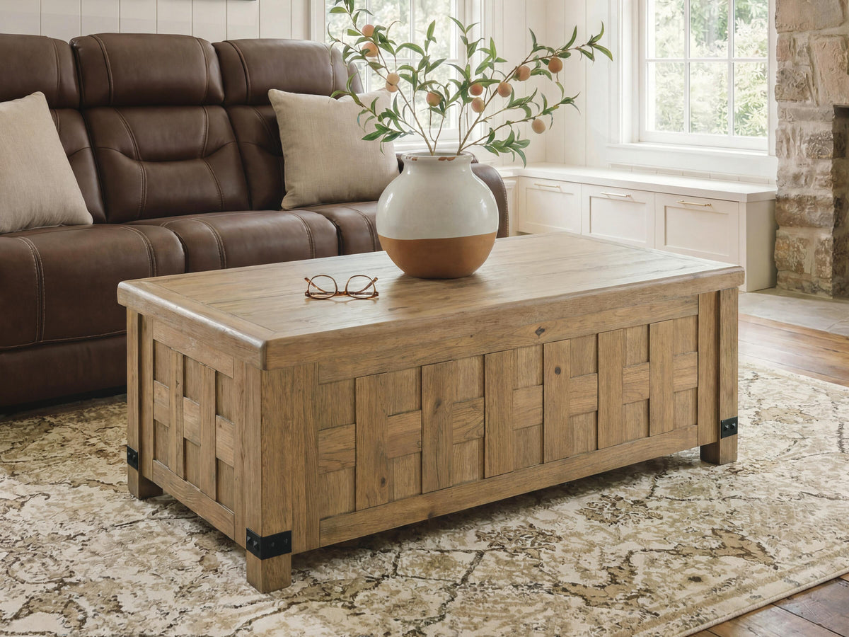 Hoover Furniture Outlet - Ashley Furniture - Ridgester Lift-Top Coffee Table - Lift Top Cocktail Table - T858-9