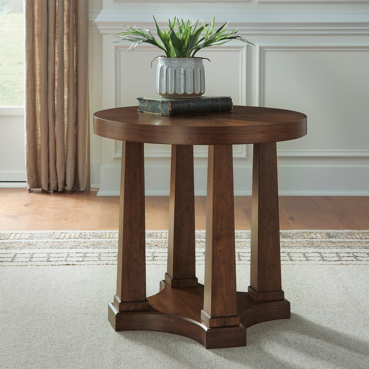 Hoover Furniture Outlet - Ashley Furniture - Rustic Plains End Table - Round End Table - T877-6