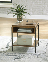 Hoover Furniture Outlet - Ashley Furniture - Fridley End Table - Rectangular End Table / Brown/Black - T964-3