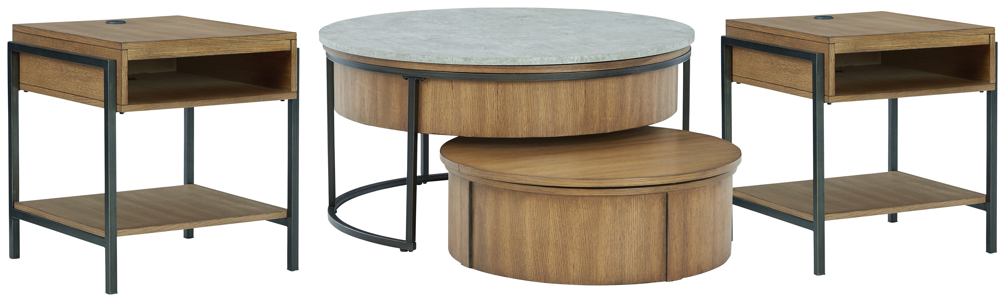 Hoover Furniture Outlet - Ashley Furniture - Fridley Coffee Table and 2 End Tables - Coffee Table and 2 End Tables - T964T1