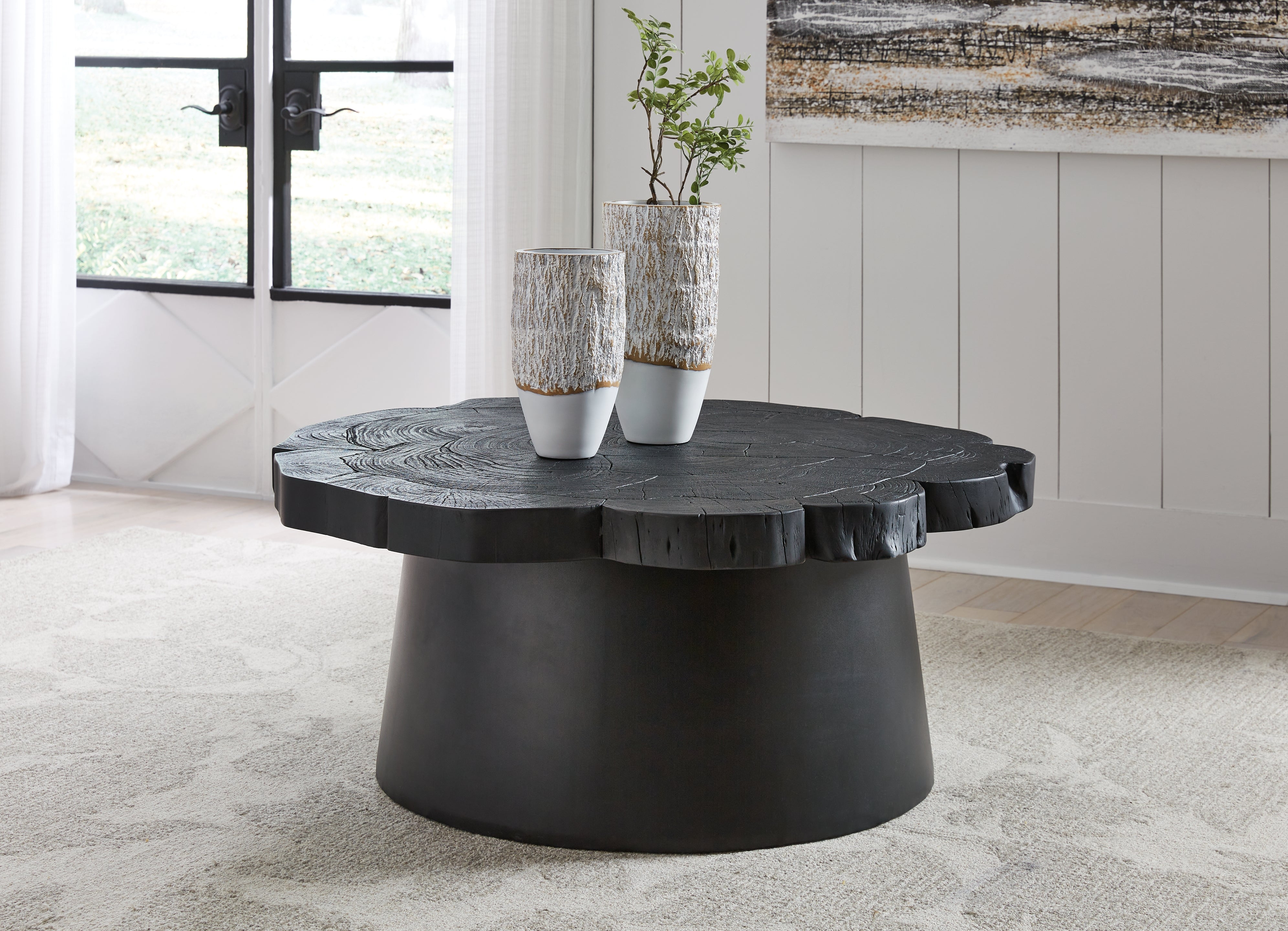 Hoover Furniture Outlet - Ashley Furniture - Wimbell Coffee Table - Round Cocktail Table / Black - T970-8