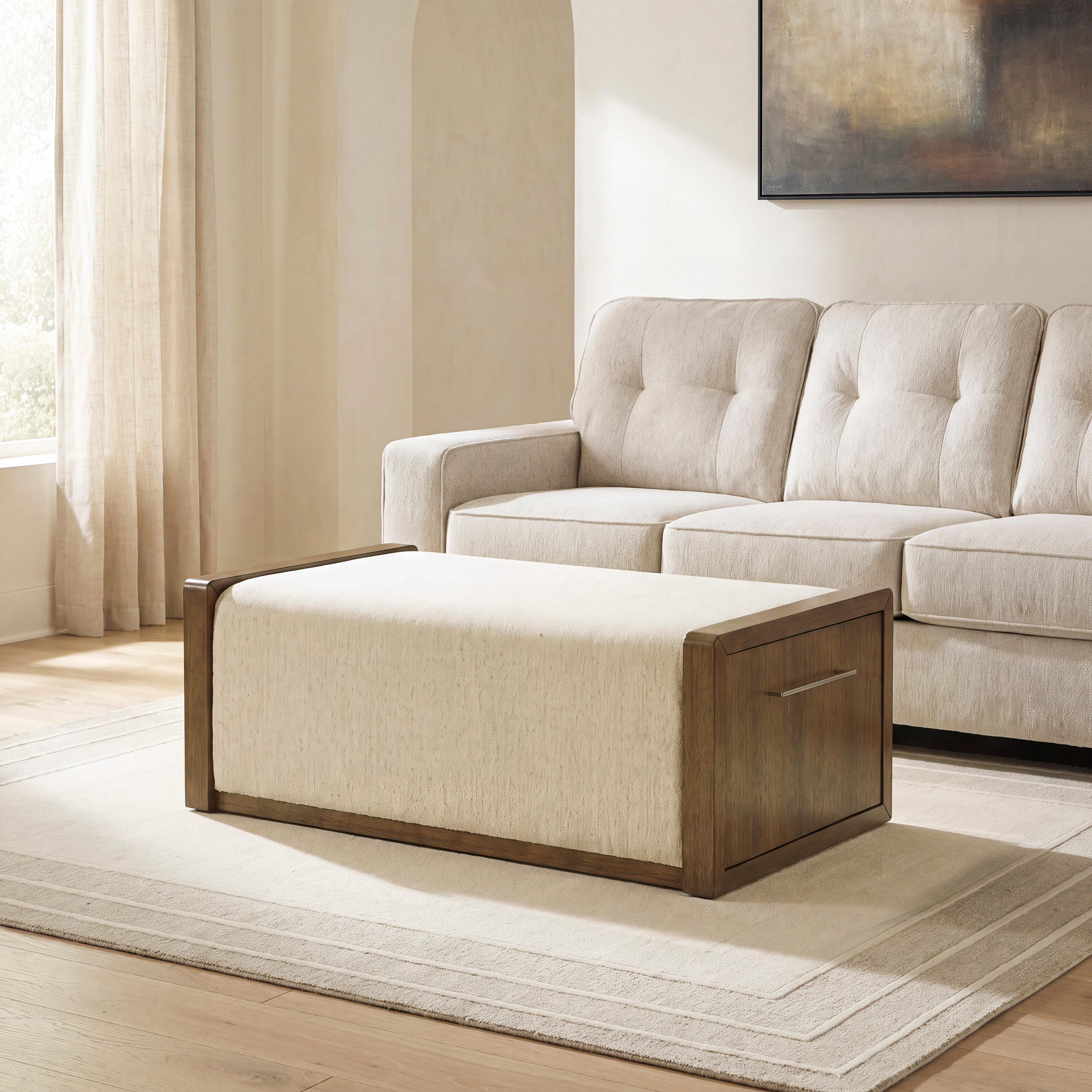 Hoover Furniture Outlet - Ashley Furniture - Marxmore Upholstered Ottoman with Storage - UPH Ottoman with Storage - T983-20