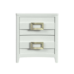Tobias 2-Drawer Nightstand with USB in White
