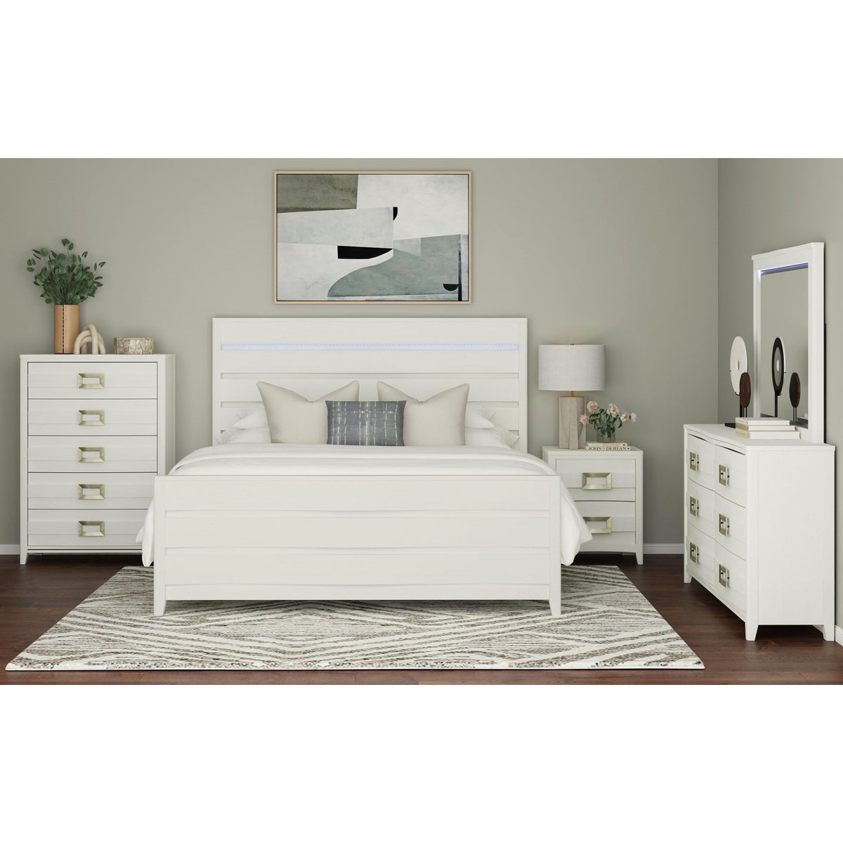 Tobias 2-Drawer Nightstand with USB in White – SKU B-15990-7-NS | Elements
