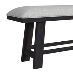 Transcend Counter Bench with Light Grey Fabric in Charcoal