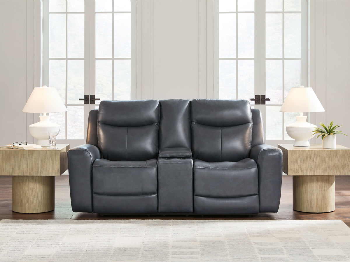 Hoover Furniture Outlet - Ashley Furniture - Next Move Power Reclining Loveseat - PWR REC Loveseat/CON/ADJ HDRST / Admiral - PCU1210018
