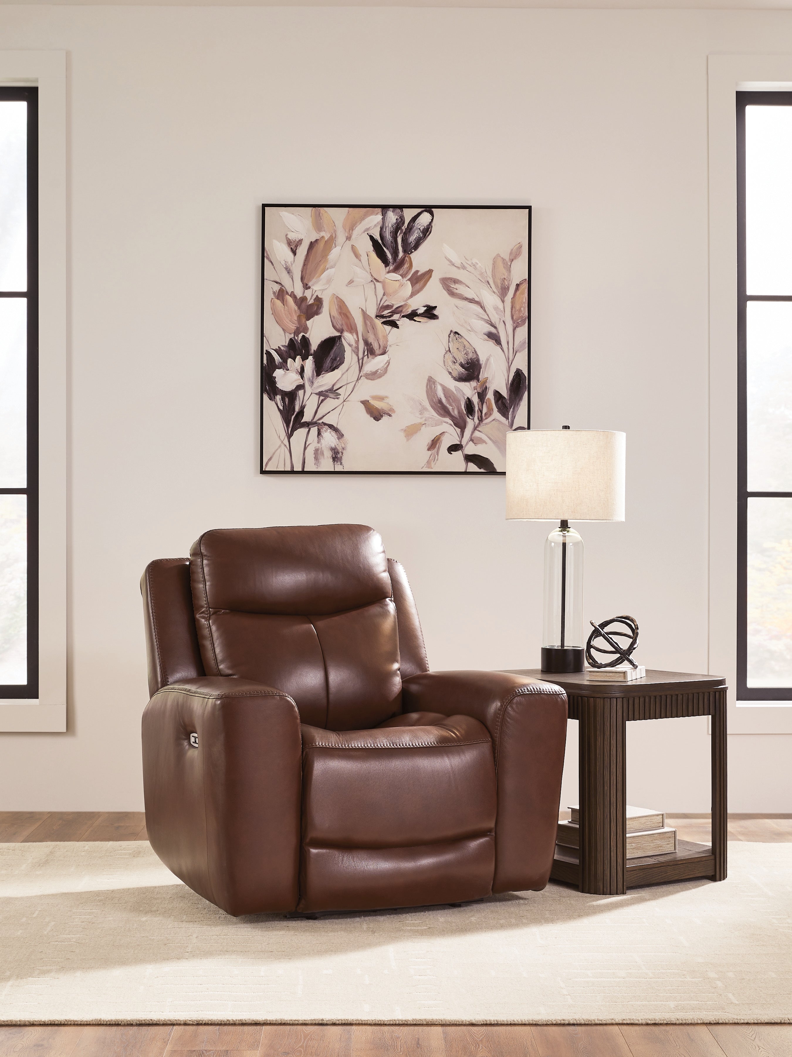 Hoover Furniture Outlet - Ashley Furniture - Next Move Power Recliner - PWR Recliner/ADJ Headrest / Mahogany - PCU1210213