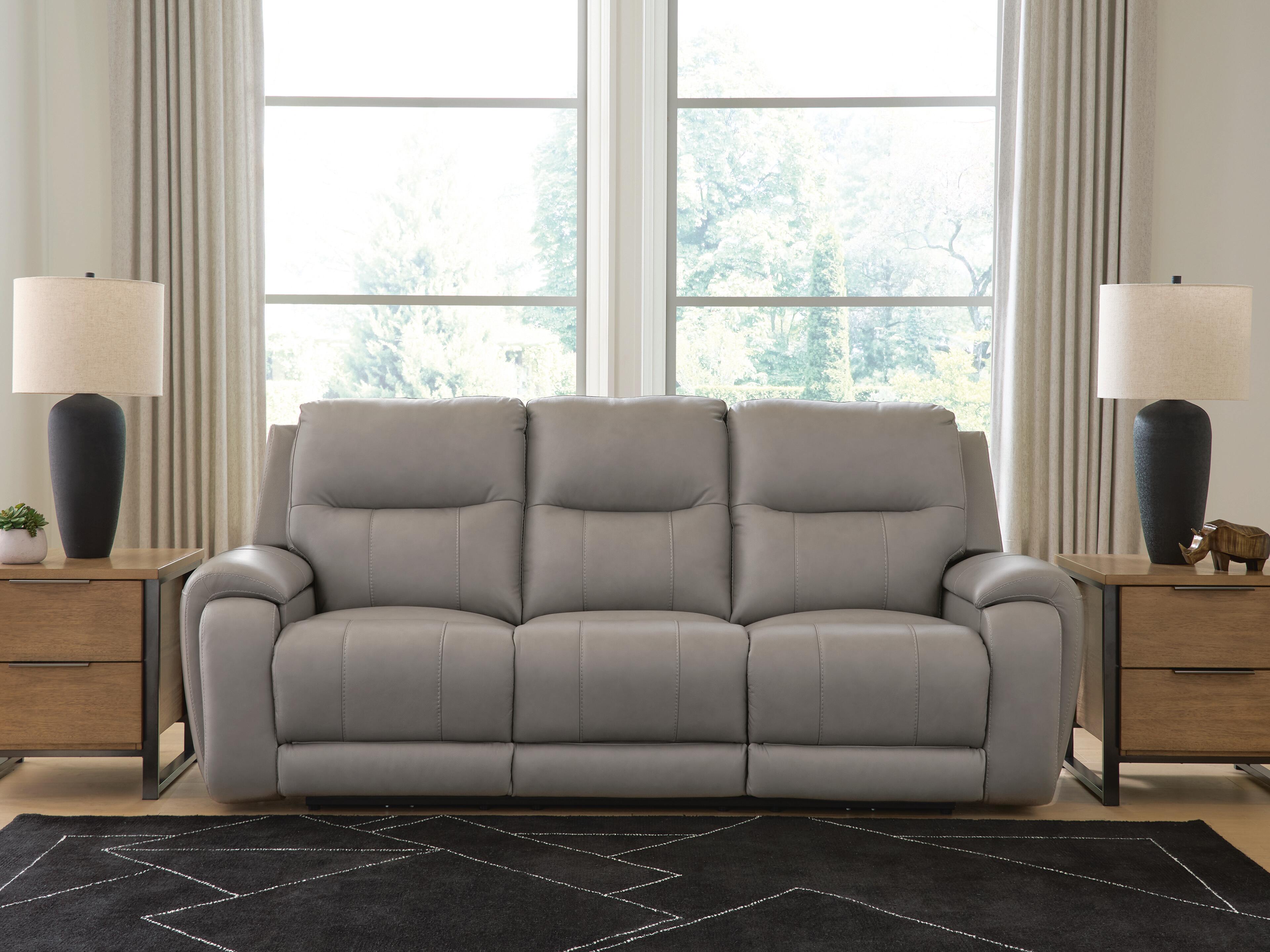 Hoover Furniture Outlet - Ashley Furniture - Real Moments Power Reclining Sofa with Audio Seating - PWR REC Sofa w/Audio Seating - PCU1370015A