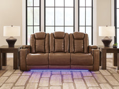 Hoover Furniture Outlet - Ashley Furniture - Gruaro Power Reclining Sofa - PWR REC Sofa with ADJ Headrest - PCU1420015